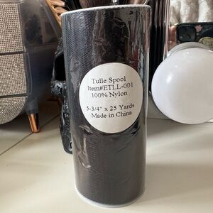3/$15 Premium Tulle Spool of 5.75" X 25 Yards in Black Nylon